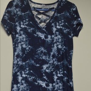 ⛔️SOLD⛔️Criss Cross Neckline T Shirt